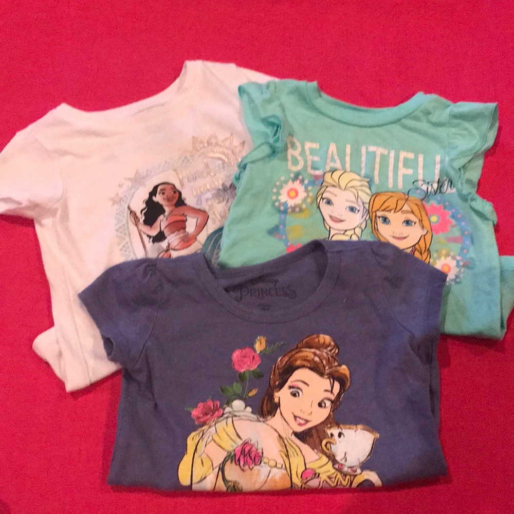 Three 2T Disney princess tees